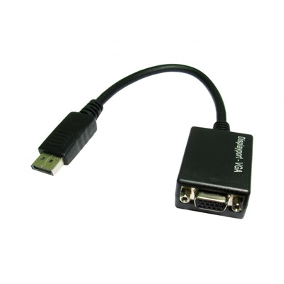 DisplayPort to VGA Adapter Cable 0.15m Black 1080p Digital Converter DisplayPort to VGA Adapter Cable 0.15m Black 1080p Digital Converter